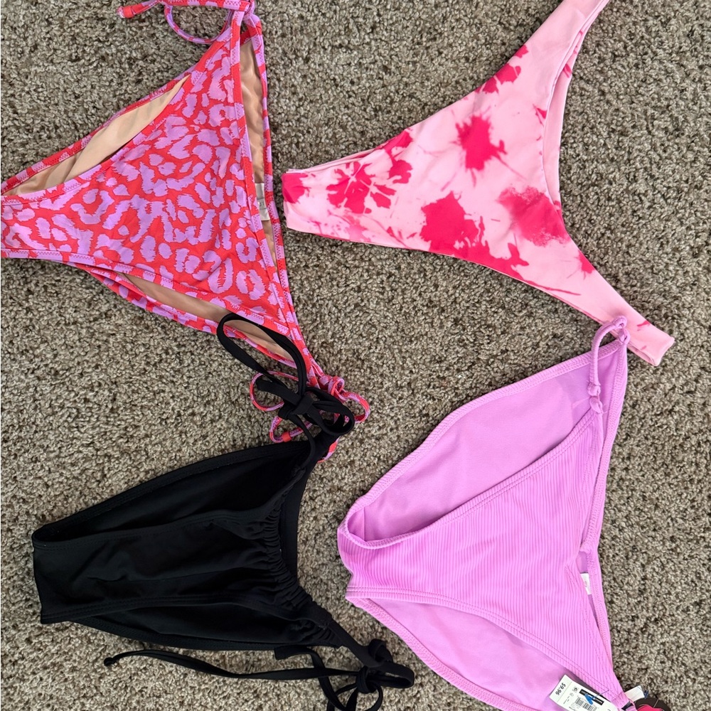 J. Crew Pink and Red Bikini Swimwear